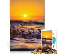 Puzzle "Onda dell'oceano al tramonto" per adulti, 1000 pezzi, gioco di logica fine, casual, rilassante, bordi puliti, opera d'arte (38x26cm)