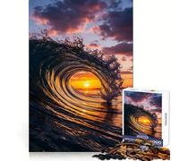 Puzzle "Onda dell'oceano al tramonto" per ragazzi, 1000 pezzi, gioco di intelligenza, divertimento in casa, taglio di qualità, regalo creativo (50x75cm)