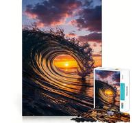 Puzzle "Onda dell'oceano al tramonto" per ragazzi, 1000 pezzi, gioco di intelligenza, divertimento in casa, taglio di qualità, regalo creativo (50x75cm)