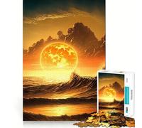 Puzzle "Onde al tramonto sull'oceano" da 1000 pezzi,gioco di memoria,divertente,con bordi lisci e incastro perfetto,un modo divertente per riempire le ore vuote (38x52cm)