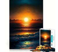 Puzzle "Onde al tramonto sull'oceano" da 1000 pezzi,ideale per stimolare la concentrazione,con taglio laser per un incastro perfetto e un'attività divertente da fare insieme (50x75cm)