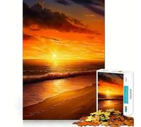 Puzzle "Onde al tramonto sull'oceano" da 1000 pezzi per ragazzi,stimolante per la mente,divertente,senza spazi vuoti,incastro perfetto,piacevole svago per interni (50x75cm)