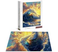 Puzzle Onde Puzzle 1000 Pezzi Jigsaw Adulti DIY Classici Gioco, Puzzles a Forma di Paesaggio, Giochi Rilassamento e Intelligence per Ragazzi da 14 Anni 75 x 50 cm/1000 pcs con Regalo in Legno B-7463