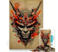 Puzzle Oni Samurai per adulti, 1000 pezzi, gioco di logica fine, casual, rilassante, bordi puliti, opera d'arte (38x26cm)