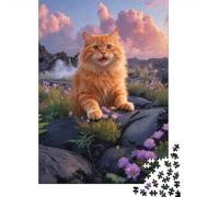 Puzzle Orange Cat 1000 Pezzi Per Bambini E Adulti, Allenamento Per La Mente,gioco Rilassante Puzzles Con Volcanic Rocks, Regalo Per Bambini E Adulti 52x38cm/1000pcs