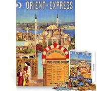 Puzzle Orient Express da 1000 pezzi per ragazzi,ideale per allenare la memoria,alleviare lo stress,divertirsi,con bordi precisi e come regalo perfetto (38x26cm)