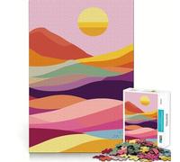 Puzzle originale astratto con paesaggio montano, 1000 pezzi, per adulti, gioco di concentrazione e svago a casa, bordi netti, regalo di Babbo Natale (38x52cm)