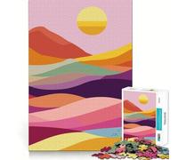 Puzzle originale astratto con paesaggio montano da 1000 pezzi per ragazzi, gioco di logica, antistress, bordo di qualità, articolo regalo di Babbo Natale (38x26cm)