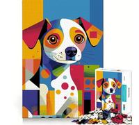 Puzzle originale astratto con ritratto di cucciolo, 1000 pezzi, gioco intelligente per la casa, divertente da assemblare, regalo festivo (50x75cm)