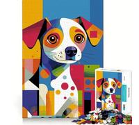 Puzzle originale astratto con ritratto di cucciolo, 1000 pezzi, per ragazzi, gioco di logica e abilità, morbido, rilassante, taglio preciso, regalo prezioso (38x26cm)