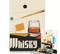 Puzzle originale con poster di whisky da 1000 pezzi per adolescenti, gioco cognitivo, passatempo rilassante, bordo premium, lista dei desideri di Babbo Natale (50x75cm)