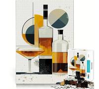 Puzzle originale con poster di whisky e cocktail per adolescenti, 1000 pezzi, gioco intelligente per tutta la famiglia, assemblaggio del modello, desiderio di Babbo Natale (38x26cm)