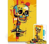 Puzzle originale con teschio astratto per ragazzi, 1000 pezzi, gioco di logica stimolante, tranquillo, con bordi netti, regalo elegante (38x26cm)