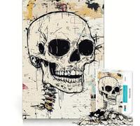 Puzzle originale con teschio e graffiti, 1000 pezzi, gioco per lo sviluppo della mente, rilassante, taglio di precisione, pezzo da collezione (38x26cm)