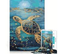 Puzzle originale da 1000 pezzi con tartaruga marina dorata, ideale per adulti, un gioco stimolante per la mente, perfetto per giocare in casa Opera d'arte di pregio (38x26cm)