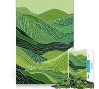 Puzzle originale "Green Mountain Landscape" per adulti, 1000 pezzi, gioco intelligente da fare a casa, divertente da assemblare, regalo festivo (38x52cm)