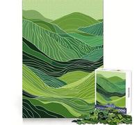 Puzzle originale "Green Mountain Landscape" per adulti, 1000 pezzi, gioco intelligente da fare a casa, divertente da assemblare, regalo festivo (38x52cm)