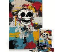 Puzzle originale "Happy Skull Graffiti Art" da 1000 pezzi per adulti, gioco di logica e divertimento da giocare insieme, design elegante e di alta qualità (38x52cm)