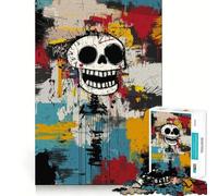 Puzzle originale "Happy Skull Graffiti Art" da 1000 pezzi per adulti, gioco di logica e divertimento da giocare insieme, design elegante e di alta qualità (38x52cm)