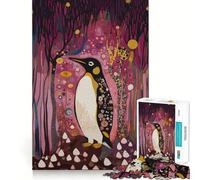 Puzzle originale "Pinguino in una foresta da sogno" da 1000 pezzi per ragazzi, stimolante per la mente, divertimento per tutta la famiglia, bordi precisi, regalo memorabile (50x75cm)