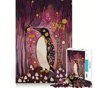 Puzzle originale "Pinguino in una foresta da sogno" per adulti, 1000 pezzi, stimola la memoria, gioco rilassante, taglio di alta qualità, regalo perfetto (38x26cm)