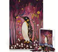 Puzzle originale "Pinguino in una foresta da sogno" per adulti, 1000 pezzi, stimola la memoria, gioco rilassante, taglio di alta qualità, regalo perfetto (38x26cm)