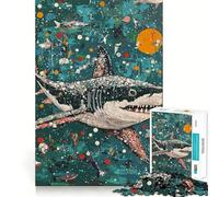 Puzzle originale "Squalo nell'oceano" per adulti, 1000 pezzi, sfida mentale, gioco rilassante, evasione, opera d'arte di alta qualità, pezzo da collezione (38x52cm)