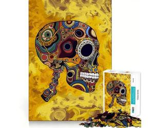 Puzzle originale Sugar Skull Art da 1000 pezzi per adolescenti, gioco rilassante con bordi netti, regalo di alta qualità (50x75cm)