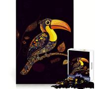 Puzzle originale "Tucano su un ramo" per adulti, 1000 pezzi, gioco di logica semplice e divertente, taglio di precisione, regalo di Natale (38x52cm)