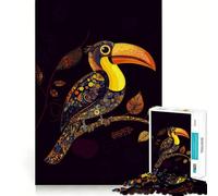 Puzzle originale "Tucano sul ramo" per adulti, 1000 pezzi, gioco di logica stimolante, antistress, bordi trasparenti, regalo di alta qualità (50x75cm)