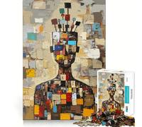 Puzzle originale "Uomo appuntato ai pensieri" da 1000 pezzi per adolescenti, gioco di logica e abilità, morbido, rilassante, taglio preciso, regalo prezioso (38x52cm)