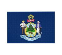 Puzzle orizzontale in legno con bandiera dello stato del Maine, 300 pezzi, per il tempo libero e la creatività della famiglia