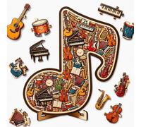 Puzzle ornamentale a forma di nota musicale, puzzle 3D in legno, splendida arte da esposizione con vari frammenti interni e note musicali classiche esterne per gli amanti della musica, regalo