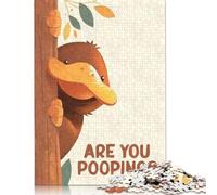 Puzzle "Ornitorinco che sbircia, stai facendo la cacca" per adolescenti, 1000 pezzi, puzzle in legno per adulti, attività per famiglie, 1000 pezzi (75x50 cm)