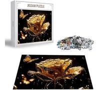 Puzzle Oro Puzzle 4000 Pezzi Jigsaw Adulti DIY Classici Gioco, Puzzles a Forma di Rosa, Giochi Rilassamento e Intelligence per Ragazzi da 14 Anni 141x87cm/4000 pcs con Scatola Regalo in Legno H-484
