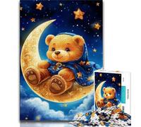 Puzzle "Orsetto seduto sulla luna" da 1000 pezzi per adolescenti, giochi educativi, decorazioni per la casa, regalo per tutta la famiglia, 75x50cm
