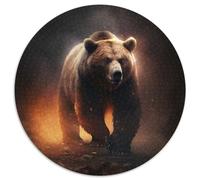 Puzzle Orso Bruno 1000 pezzi per adulti Puzzle rotondo 1000 pezzi Gioco per adulti Regalo Gioco interattivo per famiglie Sfida mentale Regalo 67,5x67,5 cm