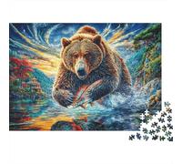 Puzzle Orso bruno europeo 1000 Pezzi | Difficile E Sfidante | Giochi Di Puzzle E Decorativo Per Casa 52x38cm/1000pcs