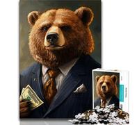 Puzzle Orso Bruno per Adolescenti, Puzzle da 1000 Pezzi, Sfida Difficile Antistress, Migliora l'Amore tra Coppie, 38x26cm