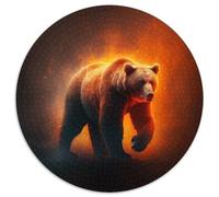 Puzzle Orso Bruno per Adulti, Puzzle Rotondo da 1000 Pezzi, Perfetto per Adolescenti e Decorazioni per la Casa, 67,5x67,5 cm