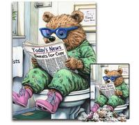 Puzzle "Orso Bruno Va in Bagno" da 1000 pezzi, Puzzle Impossibile per Adulti, Rompicapo Sfidante per Adolescenti, Gioco Interattivo per il Divertimento in Famiglia, 50x75CM/19,68x29,52 pollici