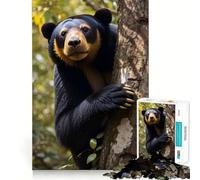 Puzzle "Orso del sole che si arrampica su un albero" da 1000 pezzi per ragazzi, ideale per migliorare la memoria, per un relax divertente e creativo Pezzo da collezione con ritagli nitidi 38x26cm