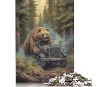 Puzzle Orso in fuga 1000 pezzi Puzzle per adulti Puzzle in legno per adulti Adolescenti Adolescenti Uomo Donna Regalo 1000 pezzi (75x50 cm)