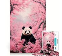 Puzzle "Orso Panda Perso tra i Ciliegi in Fiore" per Adulti, 1000 Pezzi, Gioco per Allenare la Mente, Rilassante e Divertente, Arte da Assemblare, Regalo per le Vacanze (38x26cm)