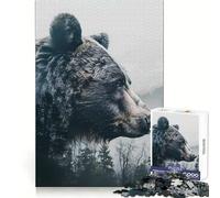 Puzzle "Orso Sentinella della Foresta" da 1000 pezzi per adulti, stimolante per la memoria, passatempo rilassante, ad incastro, regalo di compleanno (38x26cm)