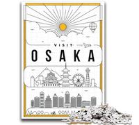Puzzle Osaka Giappone 2000 pezzi per adulti, per età 14+ Decorazioni per la casa Giochi per famiglie Regali di compleanno di Natale 2000 pezzi (70x100cm)
