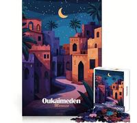 Puzzle Oukaimeden "Notte in Marocco" per ragazzi, 1000 pezzi, gioco intelligente per tutta la famiglia, assemblaggio con motivo "Santa Wish Pick" (50x75cm)