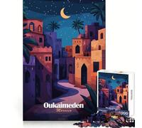 Puzzle Oukaimeden "Notte in Marocco" per ragazzi, 1000 pezzi, stimola la memoria, gioco al chiuso, assemblaggio di immagini, regalo per le vacanze (38x52cm)