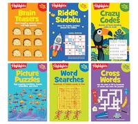 Puzzle Pads Bundle: Puzzle Variety Bundle: 6-book Puzzle Set With Word Searches, Crosswords, Brain Teasers, Sudoku and Logic Games, Puzzle Gift for Super Solvers Ages 8 and Up