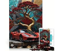 Puzzle paesaggi Ferrari rossa per ragazzi, 1000 pezzi, gioco di logica, lento, divertente, taglio perfetto, sorpresa di compleanno (38x52cm)